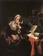 Nicolaes maes Old Woman Dozing oil painting artist